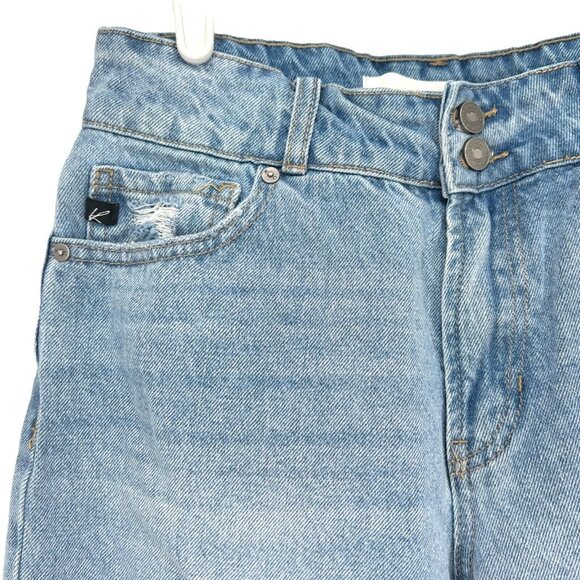 Kancan Women's Distressed High Rise Ankle Leg Blue Denim Jeans Size 7/27 - Picture 5 of 10